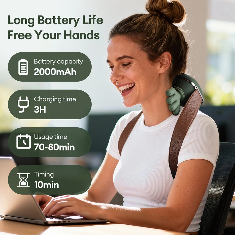 Masseur bionique 4D pour les doigts, le cou et les épaules, sans fil, Trapezius cervical, pétrissage, châle, moteur sans balais