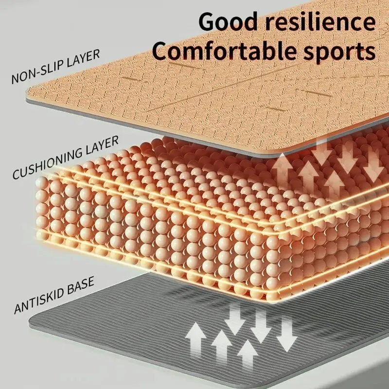 WESTTUNE Tapis de yoga antidérapant, tapis de fitness pour pilates respectueux de l'environnement Tapis de yoga anti-déchirure avec sangle de transport et sac pour femme