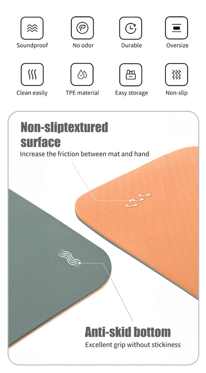 WESTTUNE Tapis de yoga antidérapant, tapis de fitness pour pilates respectueux de l'environnement Tapis de yoga anti-déchirure avec sangle de transport et sac pour femme