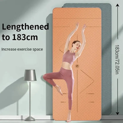 WESTTUNE Tapis de yoga antidérapant, tapis de fitness pour pilates respectueux de l'environnement Tapis de yoga anti-déchirure avec sangle de transport et sac pour femme