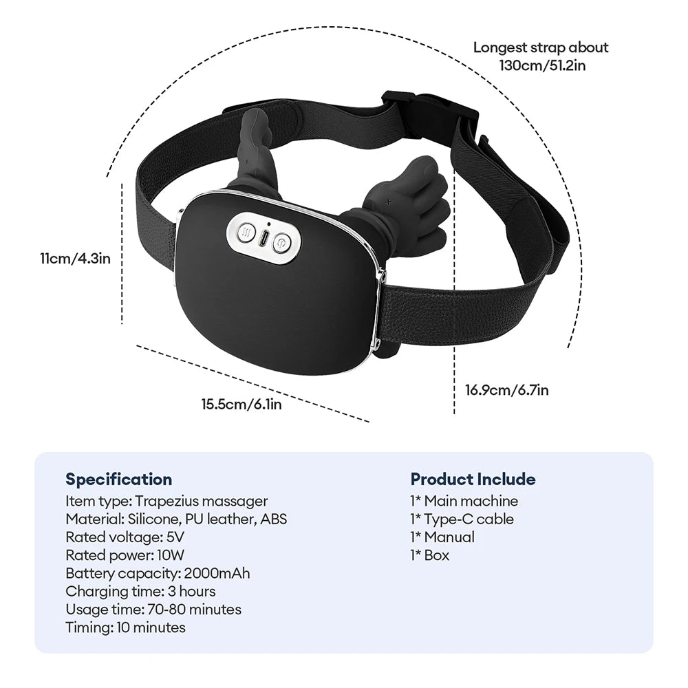 Masseur bionique 4D pour les doigts, le cou et les épaules, sans fil, Trapezius cervical, pétrissage, châle, moteur sans balais
