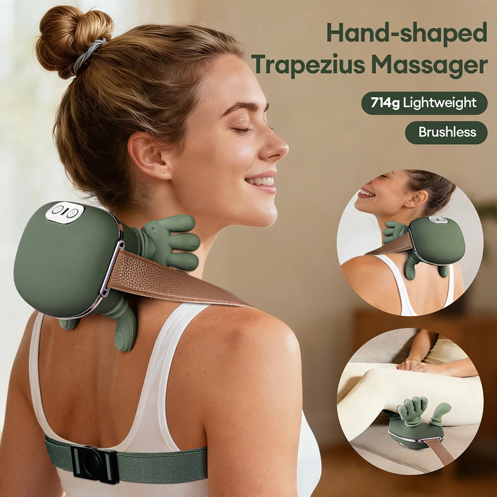 Masseur bionique 4D pour les doigts, le cou et les épaules, sans fil, Trapezius cervical, pétrissage, châle, moteur sans balais