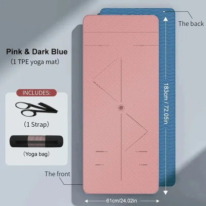 WESTTUNE Tapis de yoga antidérapant, tapis de fitness pour pilates respectueux de l'environnement Tapis de yoga anti-déchirure avec sangle de transport et sac pour femme