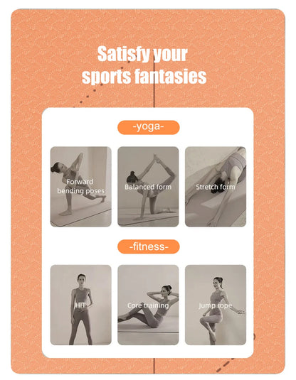 WESTTUNE Tapis de yoga antidérapant, tapis de fitness pour pilates respectueux de l'environnement Tapis de yoga anti-déchirure avec sangle de transport et sac pour femme