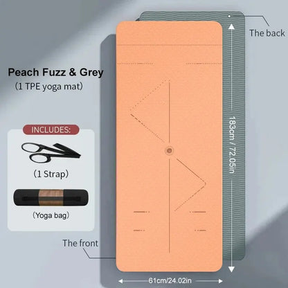 WESTTUNE Tapis de yoga antidérapant, tapis de fitness pour pilates respectueux de l'environnement Tapis de yoga anti-déchirure avec sangle de transport et sac pour femme