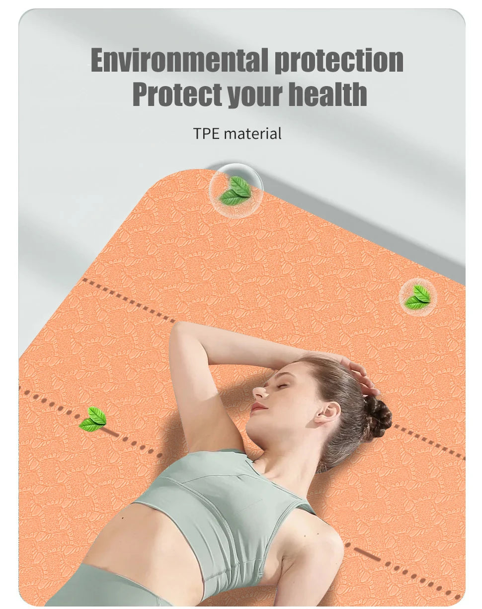 WESTTUNE Tapis de yoga antidérapant, tapis de fitness pour pilates respectueux de l'environnement Tapis de yoga anti-déchirure avec sangle de transport et sac pour femme