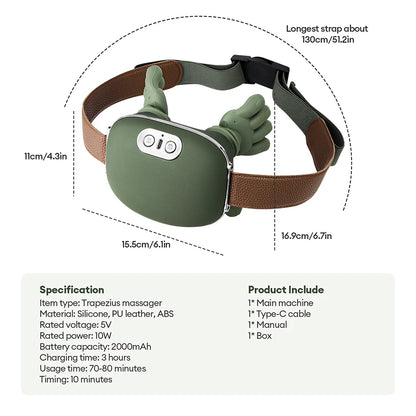 Masseur bionique 4D pour les doigts, le cou et les épaules, sans fil, Trapezius cervical, pétrissage, châle, moteur sans balais