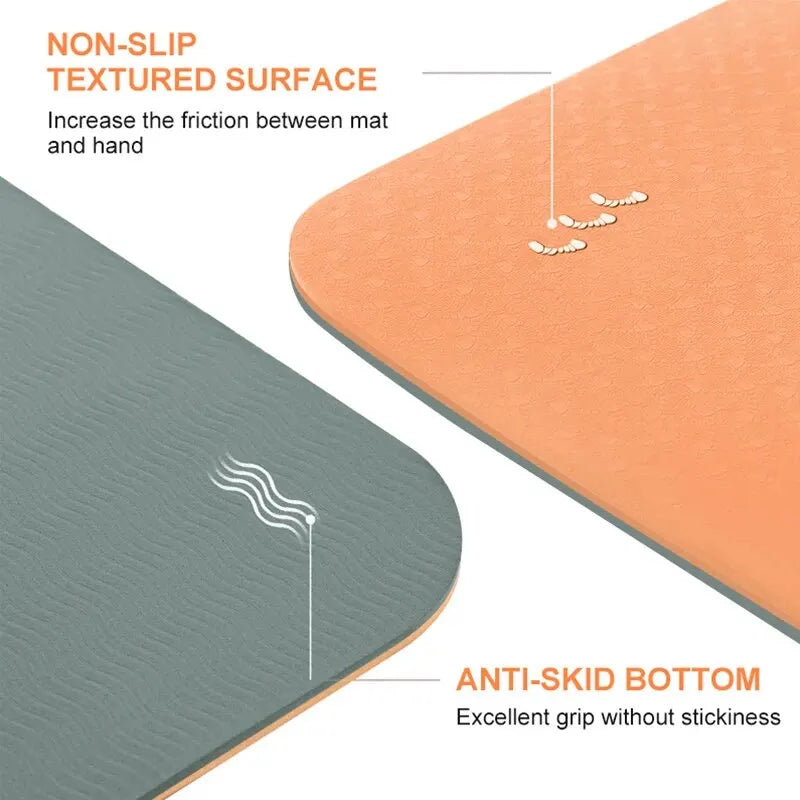 WESTTUNE Tapis de yoga antidérapant, tapis de fitness pour pilates respectueux de l'environnement Tapis de yoga anti-déchirure avec sangle de transport et sac pour femme